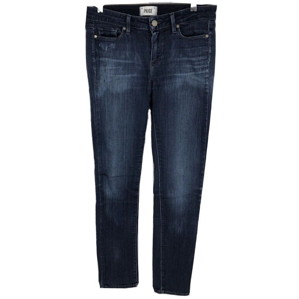 Paige Skyline Skinny Mid Rise Dark Wash Stretch Denim Jeans 29 (31x31)